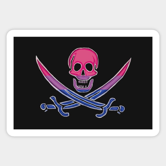 Bisexual Pirate Pride (darkMode) Sticker by BeSmartFightDirty